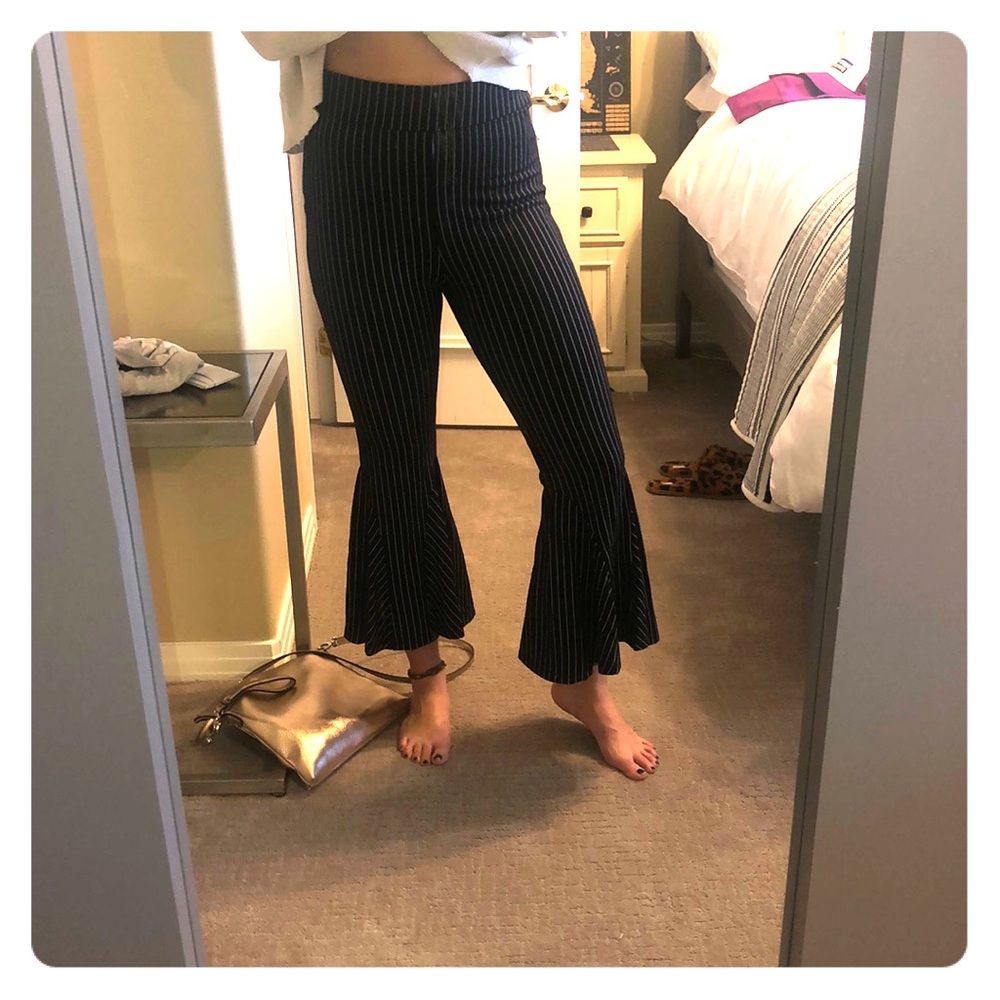 Ankle flare Free People pinstripe pants